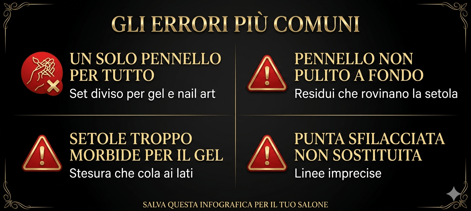 Errori comuni nella scelta dei pennelli per gel e nail art e come evitarli